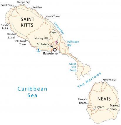 Saint Kitts and Nevis Map - GIS Geography