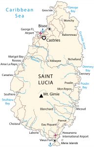 Saint Lucia Map and Satellite Image