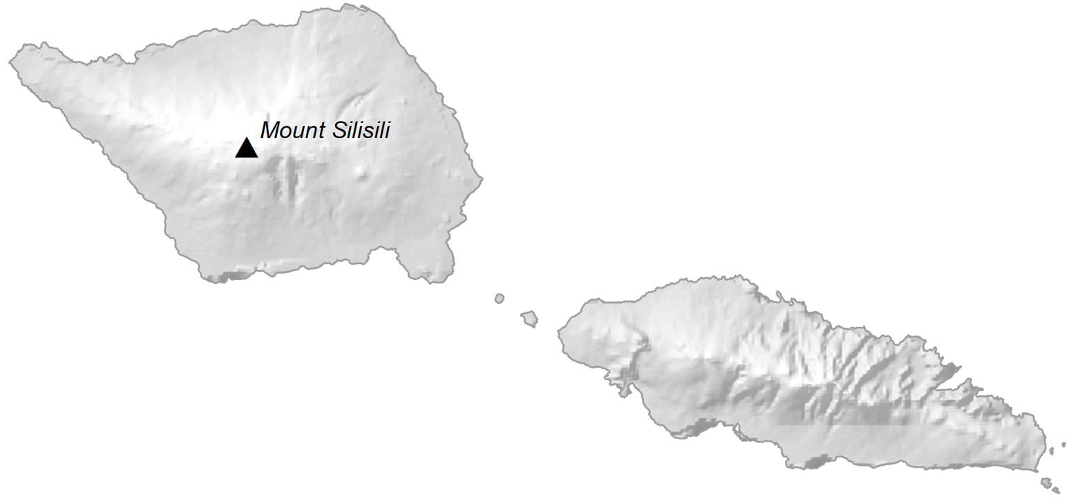 Samoa Elevation Map