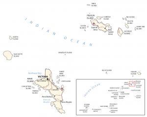 Seychelles Map with Islands