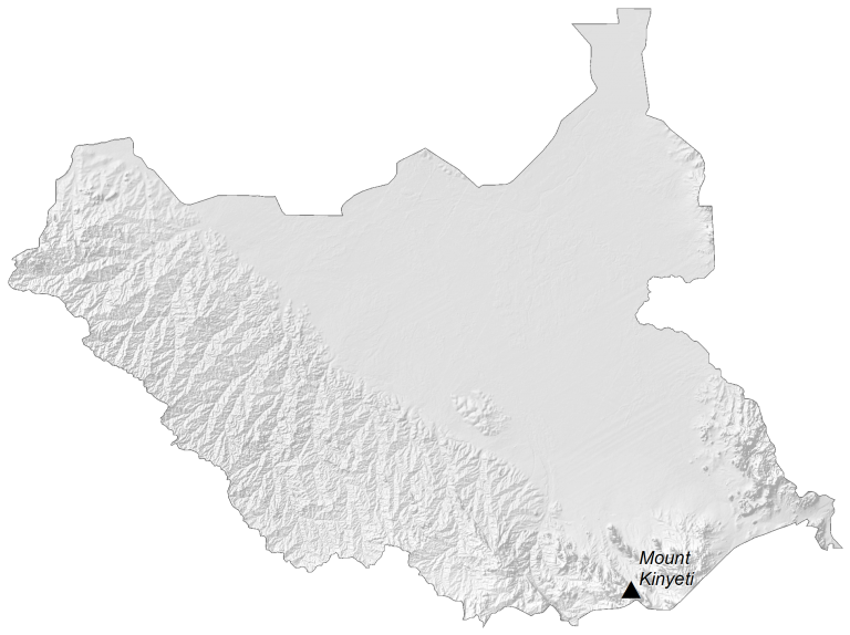 South Sudan Elevation Map