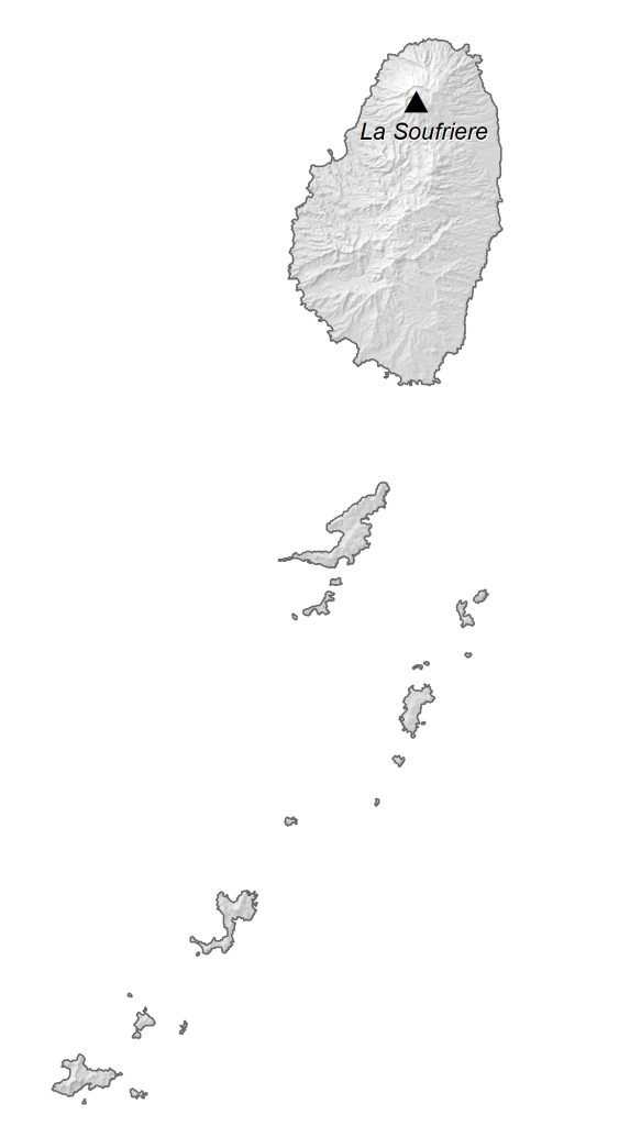 St Vincent and Grenadines Elevation Map