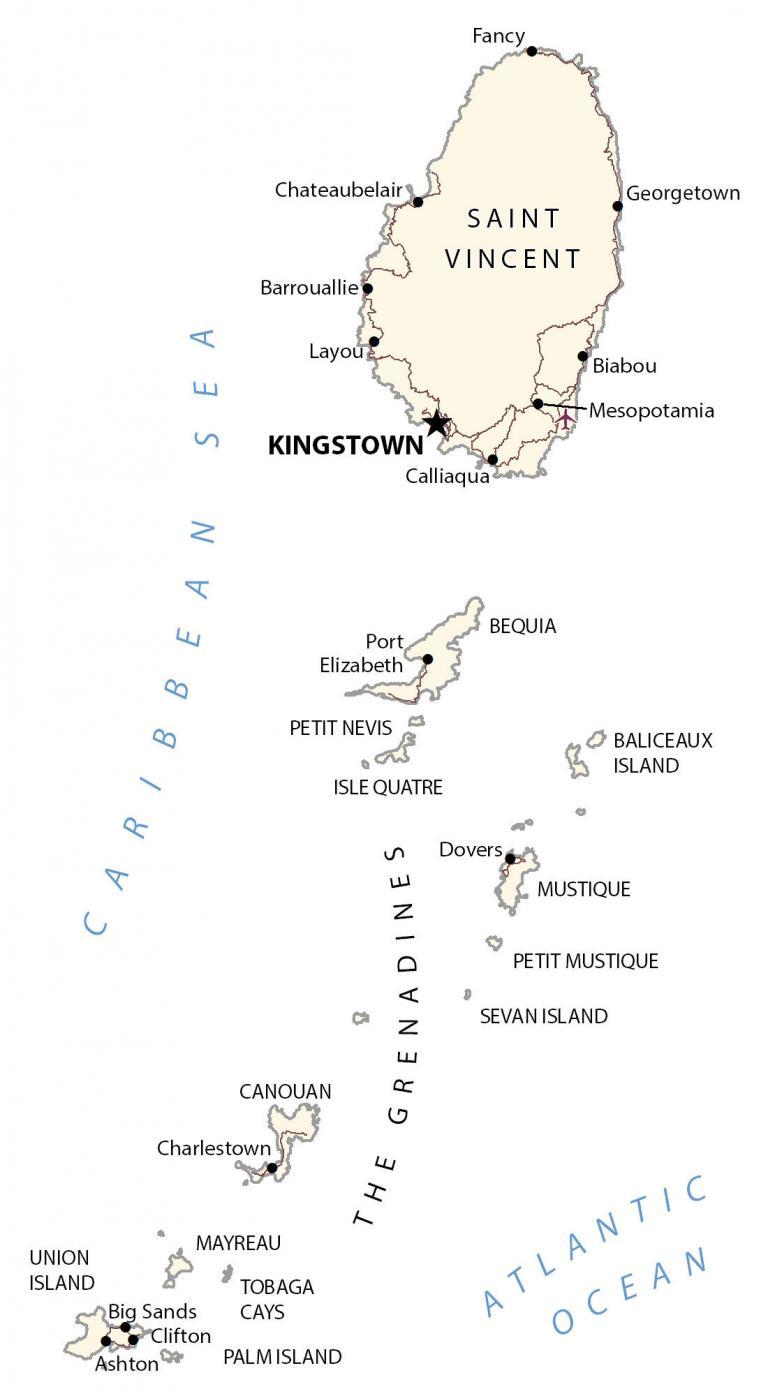 St Vincent and Grenadines Map