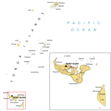 Map of Tonga - GIS Geography