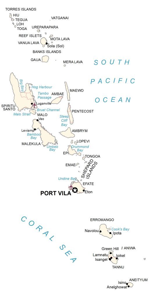 Vanuatu Map - Islands and Atolls - GIS Geography