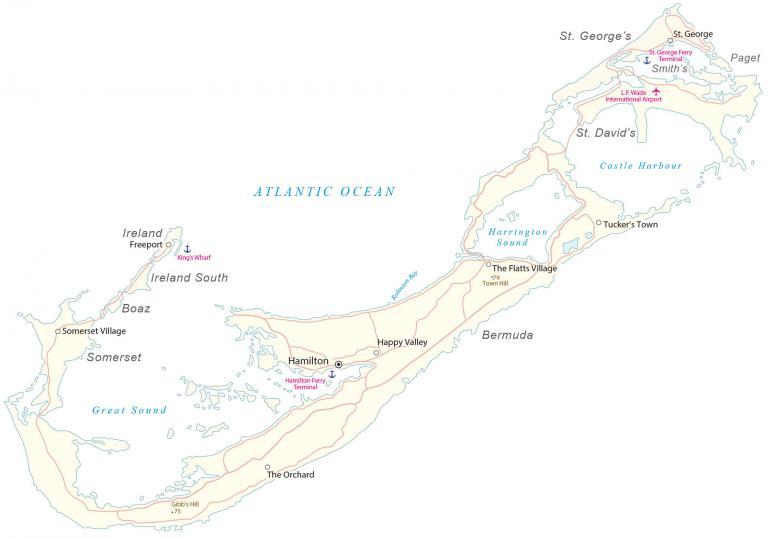 Bermuda Map and Satellite Imagery