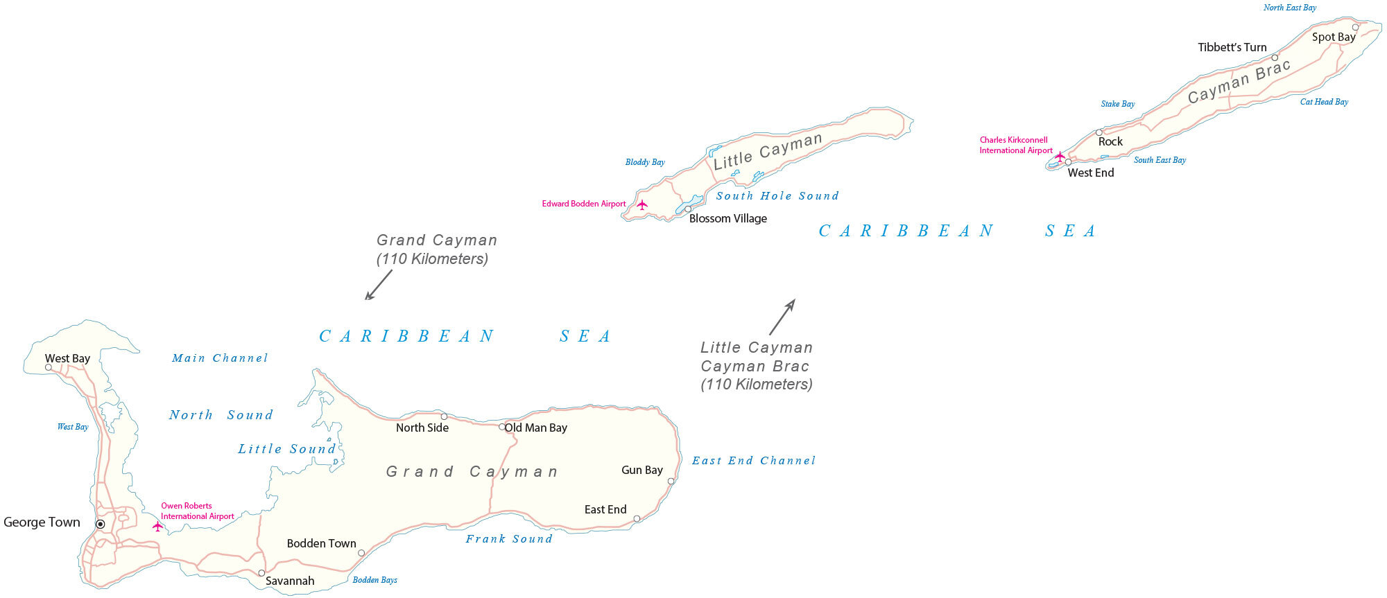 开曼群岛地图