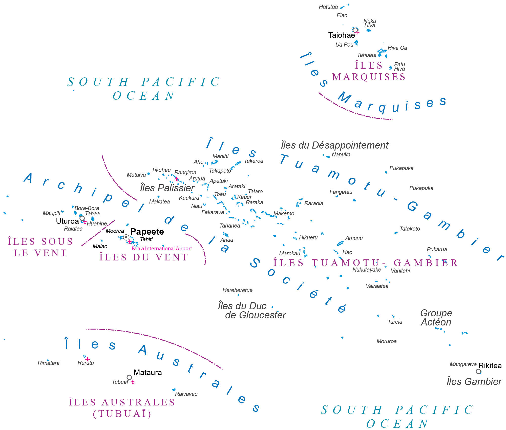 Tahiti Islands Map   French Polynesia Map 