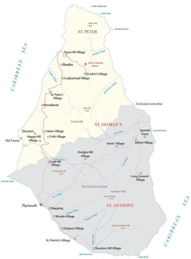 Map of Montserrat