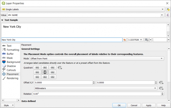 QGIS 3 Labeling