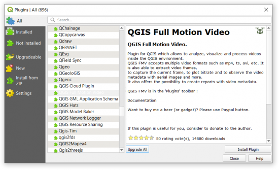Repositório de plug-ins QGIS