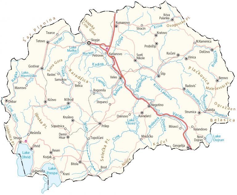 North Macedonia Map