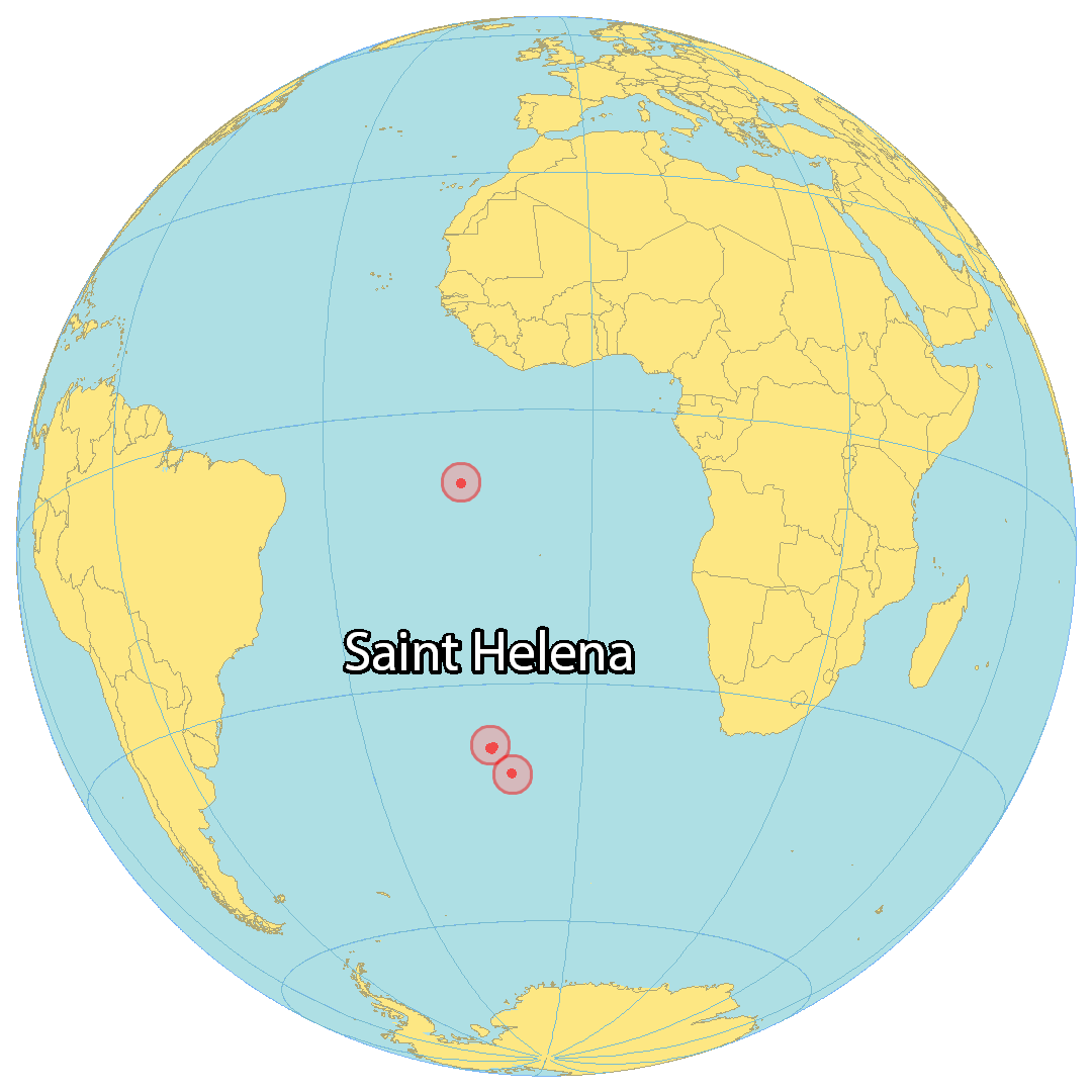 St. Helena Island Map Atlantic Ocean 