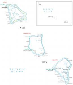 Map of Tokelau – Atolls and Villages