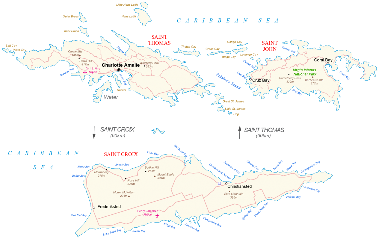 St Thomas Virgin Islands Map