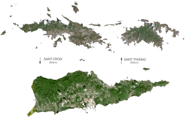 US Virgin Islands Satellite Map