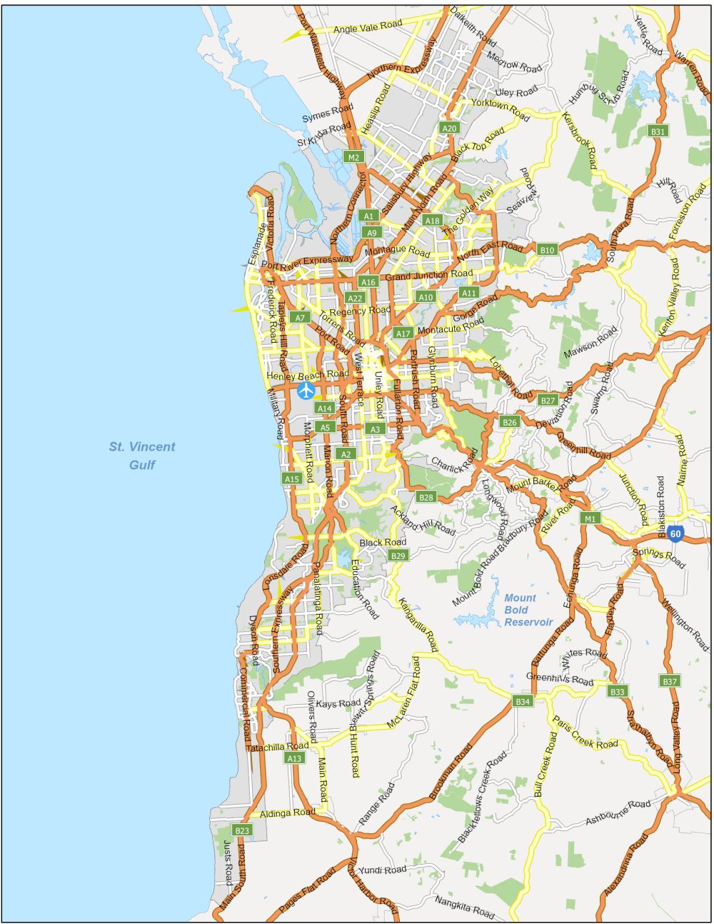 Adelaide Road Map Australia