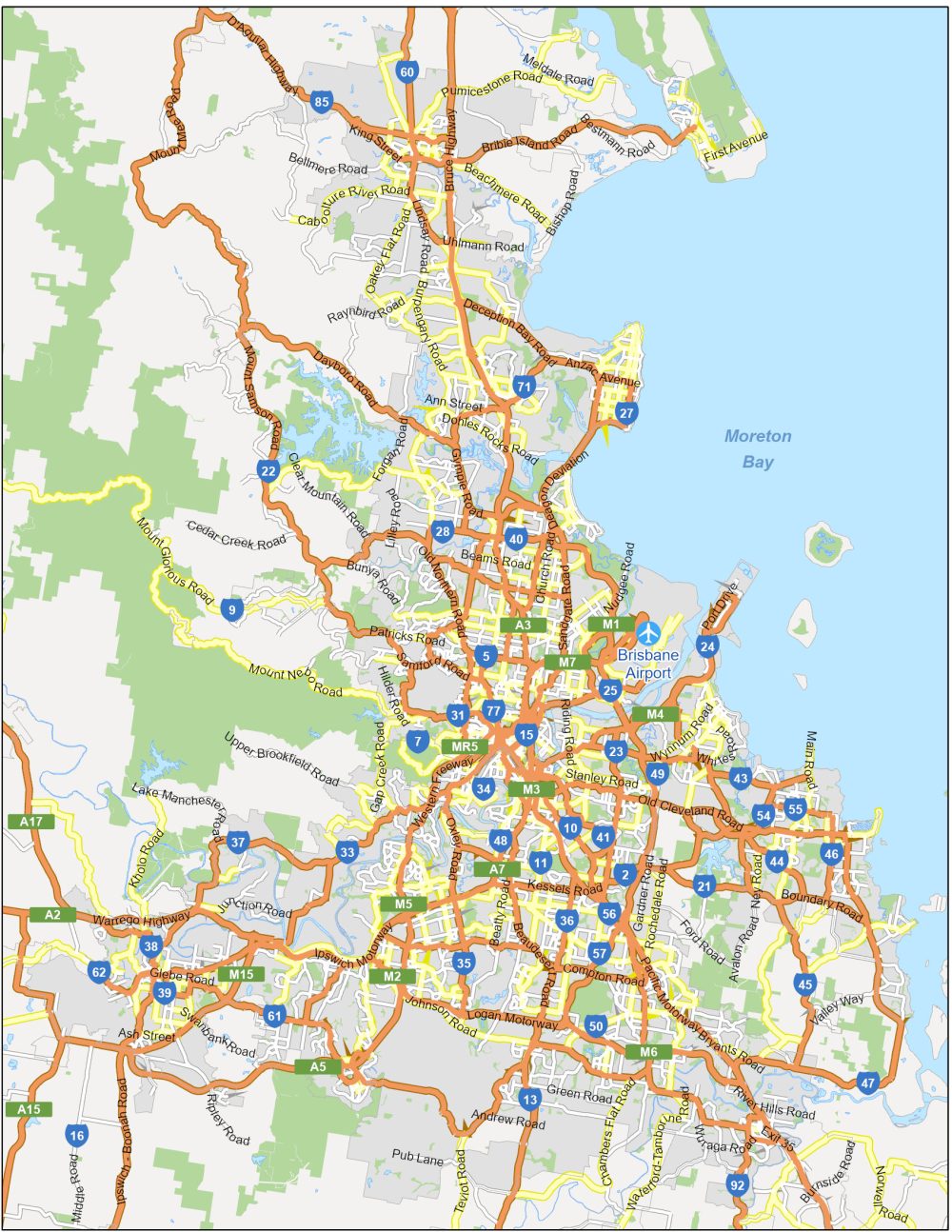 Brisbane Road Map Australia