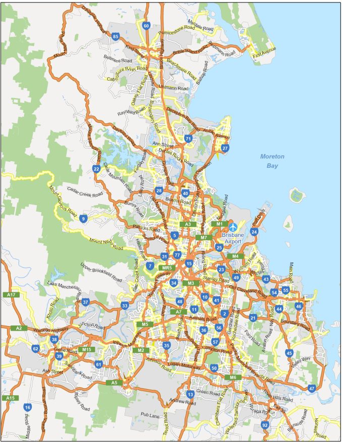Brisbane Road Map Australia 678x877 