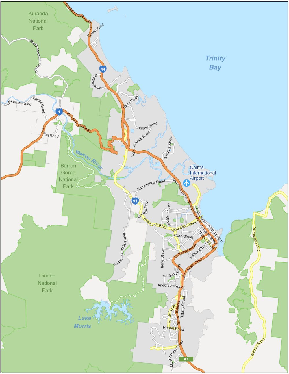 Cairns Road Map Australia