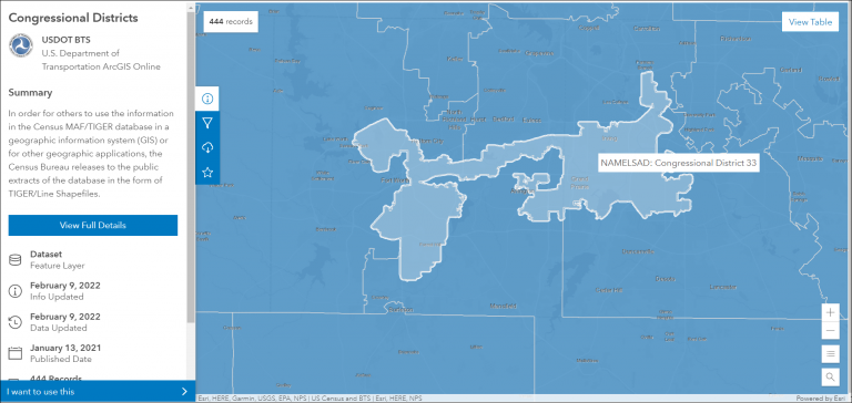 Congressional Districts Esri Redistricting