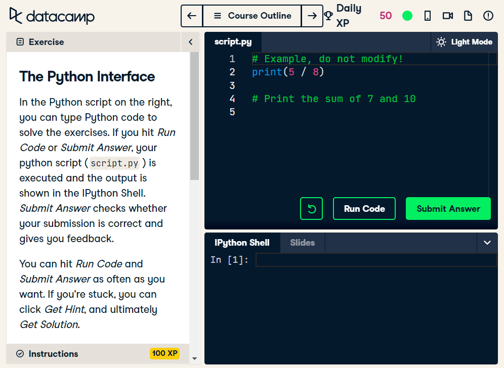 DataCamp Python 接口