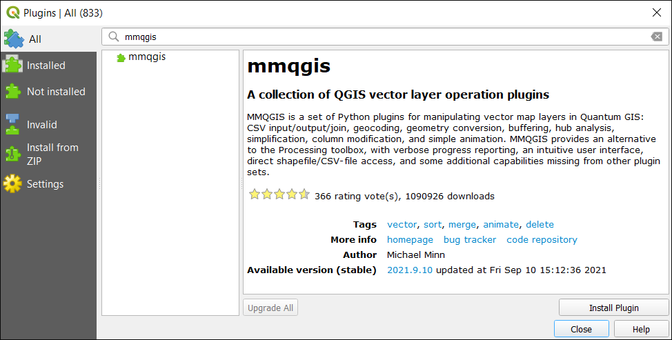 MMQGIS 插件