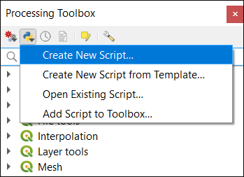 PyQGIS Create New Script