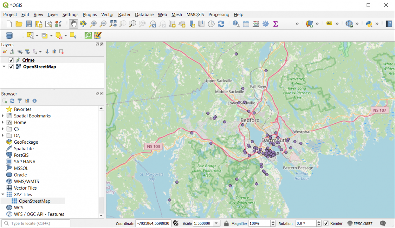 QGIS Crime Points