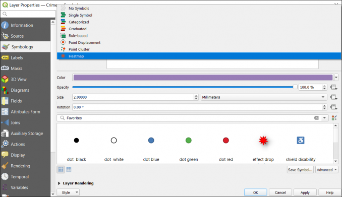 QGIS Symbology Heatmap