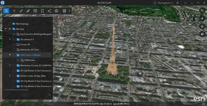 ArcGIS Earth Eiffel Tower