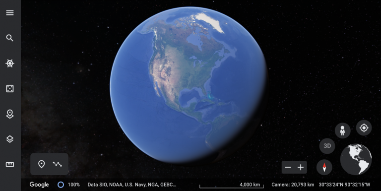 Google Earth Sphere Projection