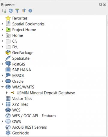 اتصال WMS مرورگر QGIS