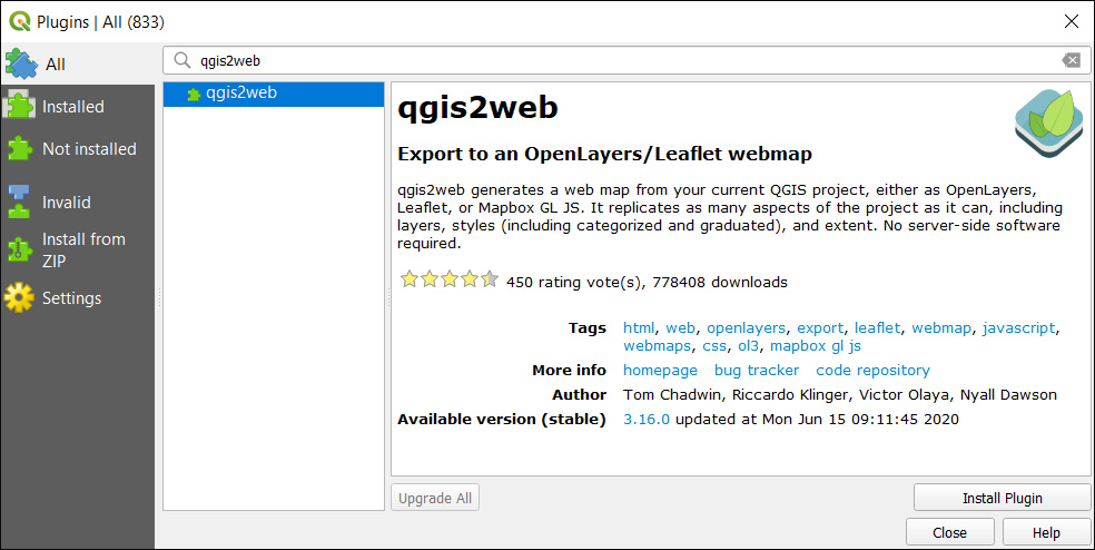 QGIS2Web Plugin