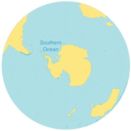 antarctic ocean world map