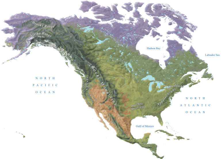 US Mountain Ranges Map