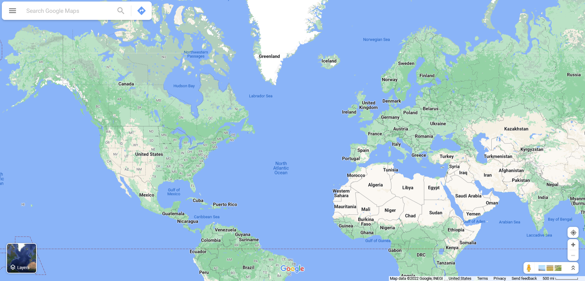 Mercator Projection - World Map