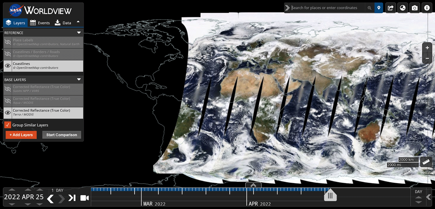 nasa satellite world map 2022