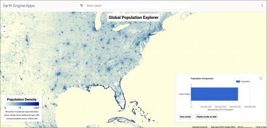 GEE全球人口浏览器应用程序