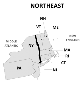 US Northeast Region Map