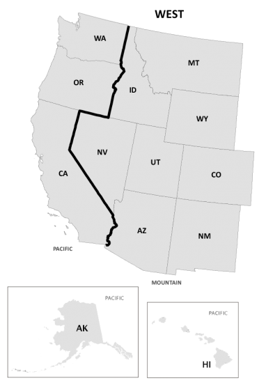 US West Region Map