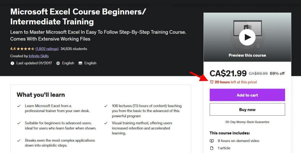 Udemy Course Cost
