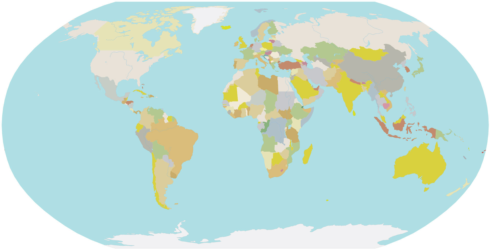 Blank World Map Color 