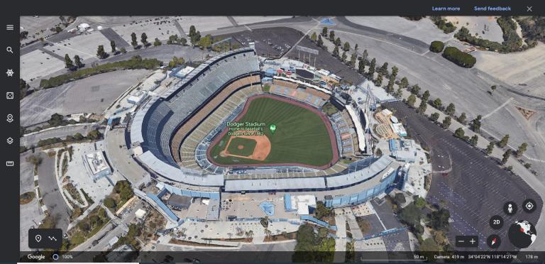 Google Earth Dodger Stadium