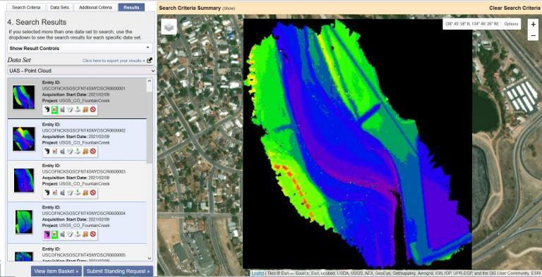 USGS Earth Explorer UAS