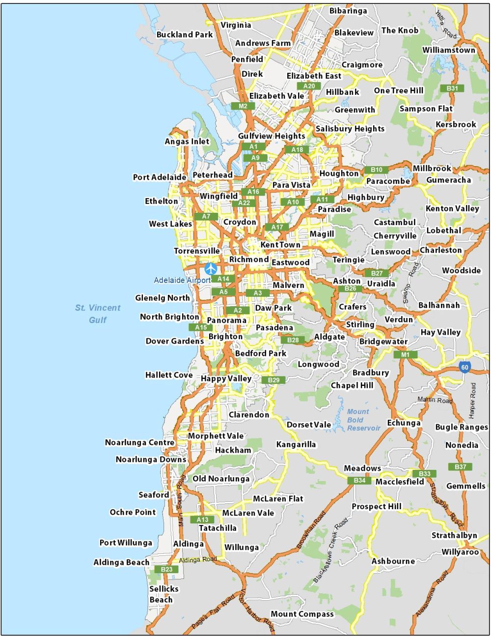 Adelaide Map Australia 1000x1294 