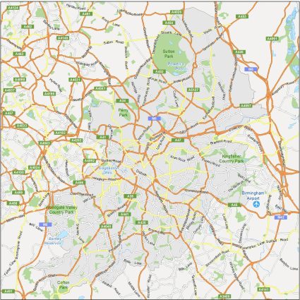 Birmingham Road Map England 425x425 
