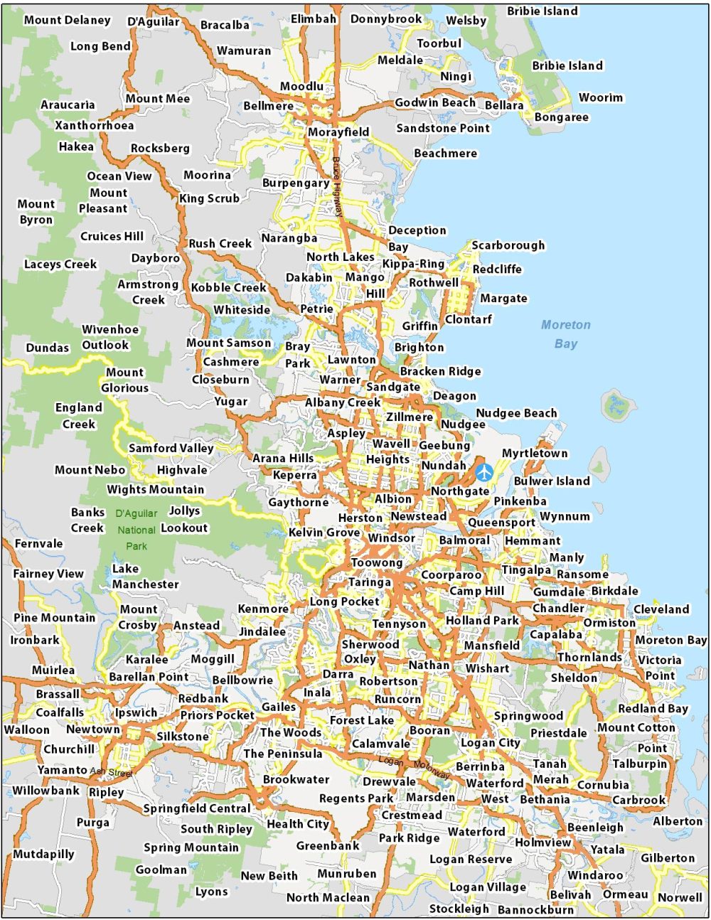 Brisbane Map Australia 1000x1294 