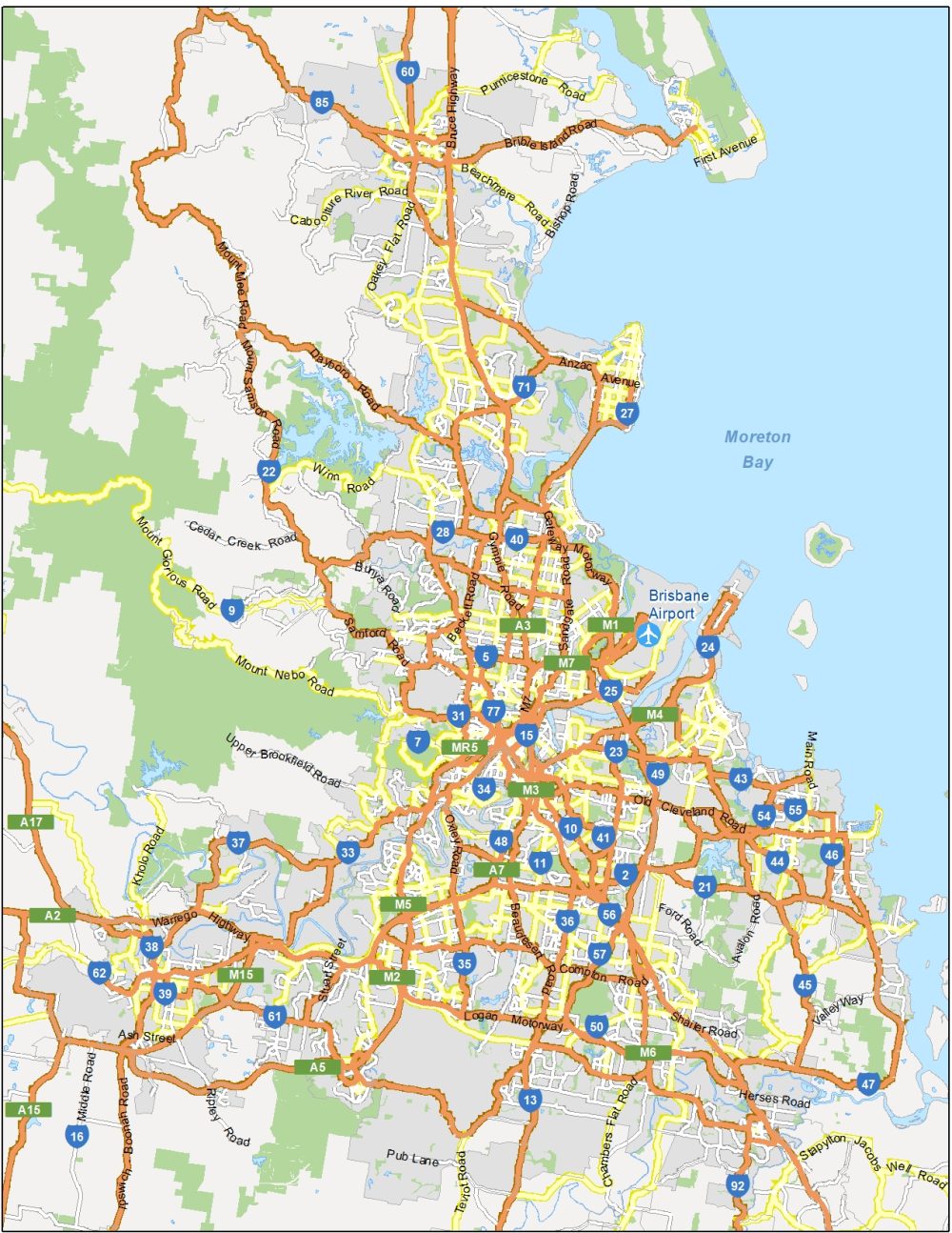 Map Of Brisbane Australia GIS Geography   Brisbane Road Map 1000x1294 