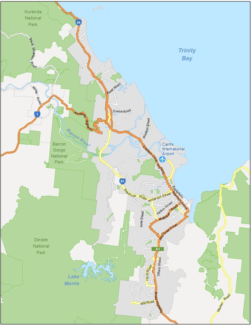 Map Of Cairns Australia Gis Geography